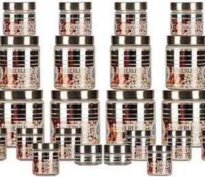 GPET Plastic Grocery Container  - 1500 ml, 1000 ml, 450 ml, 300 ml, 200 ml, 100 ml, 50 ml??(Pack of 28, Silver)