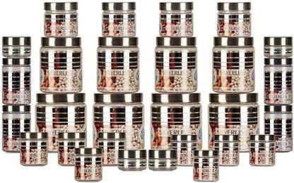 GPET Plastic Grocery Container  - 1500 ml, 1000 ml, 450 ml, 300 ml, 200 ml, 100 ml, 50 ml??(Pack of 28, Silver)