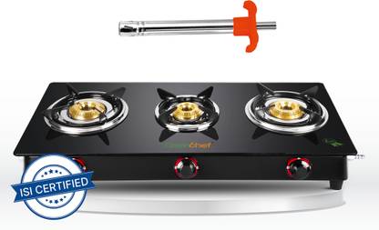 Greenchef Ebony with Lighter Glass Manual Gas Stove??(3 Burners)