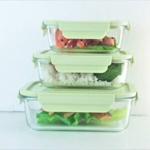 DC GROUP Glass Fridge Container  - 1000 ml, 750 ml, 500 ml??(Pack of 3, Clear)