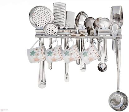 Volxo Empty Cutlery Holder Case??(Wall Mounted, Silver  Holds 30 Pieces)