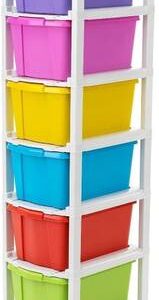 J K INTERNATIONAL 6 Compartments Plastic Modular Drawer??(Multicolor)