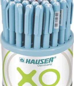 HAUSER XO 0.6 mm Tumbler | Sleek Body & Minimalistic Design | Smooth Writing Ball Pen??(Pack of 50, Ink Color - Blue, Black & Red)