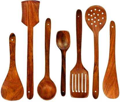 DECORASIA Wooden Serving Spoon Set??(Pack of 7)