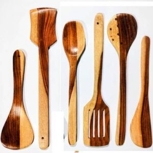 DECORASIA handmade wooden eco friendly cooking utensils Wooden Measuring Spoon Set??(Pack of 6)