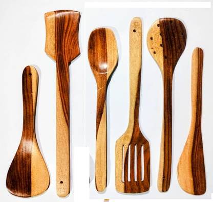 DECORASIA handmade wooden eco friendly cooking utensils Wooden Measuring Spoon Set??(Pack of 6)
