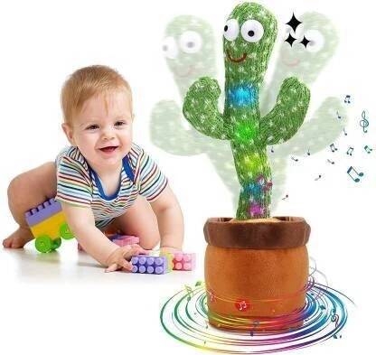 TrueBucks Cactus Talking Toy Dancing Cactus Repeats What You Say,Electronic Plush Toy with Lighting,Singing Cactus Recording and Repeat Your Words for Education Toys,Singing Cactus Toy (120 Cheery Songs Included) (Green)??(Multicolor)