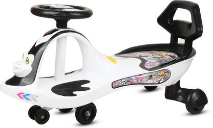 TOYSHOPPEE Black & White MAGIC CAR FOR KIDS TWISTE Car SENIOR WITH MUSIC AND BACK SUPPORT CC Froggy B/W Tricycle??(Black, White)