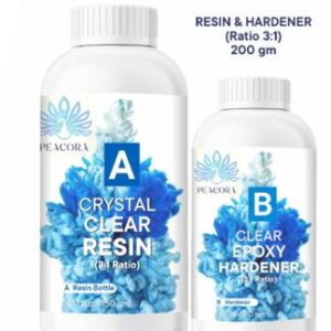 PEACORA Clear UV-Resistant 200g High Intensity Premium Epoxy Resin Hardener Art Kit(3:1) Resin Art Medium??(200 ml)