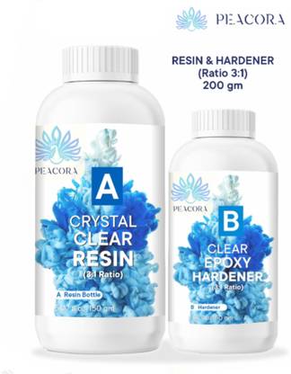 PEACORA Clear UV-Resistant 200g High Intensity Premium Epoxy Resin Hardener Art Kit(3:1) Resin Art Medium??(200 ml)