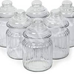 Miral Enterprises Glass Cookie Jar  - 350 ml??(Pack of 6, White)