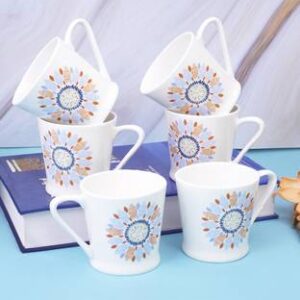 UPC Exquisite Collection - Fine Bone China Ceramics Coffees Set of 6 - Premium Quality Bone China Coffee Mug??(160 ml, Pack of 6)