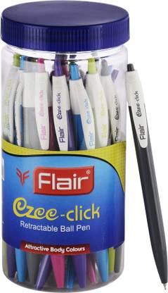 FLAIR Ezee Click Jar Of Ball Pen??(Pack of 25, Ink Color - Blue)
