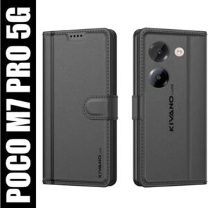 KIVANO LUXE Flip Cover for Poco M7 Pro 5G??(Black, Magnetic Case, Pack of: 1)