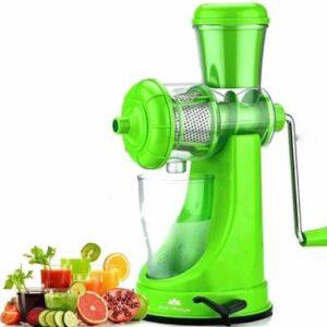 Funel Plastic Plastic Fruit Juicer Juice Making Machine with Steel Handle, Green Hand Juicer Hand Juicer??(Green)