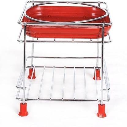GESCHIR Matka Kitchen Rack Steel Heavy stainless steel Matka stand with plastic tray Plant stand gamla stand