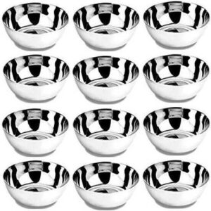 humneed Steel Serving Bowl Stainless Steel 150 ml Katori/ Bowl Set??(Pack of 12, Steel)