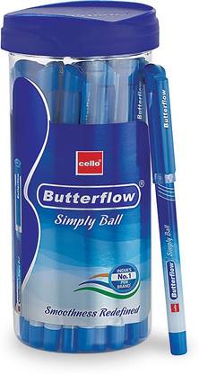 Cello Butterflow Simply Ball Pen??(Pack of 25, Ink Color - Blue)