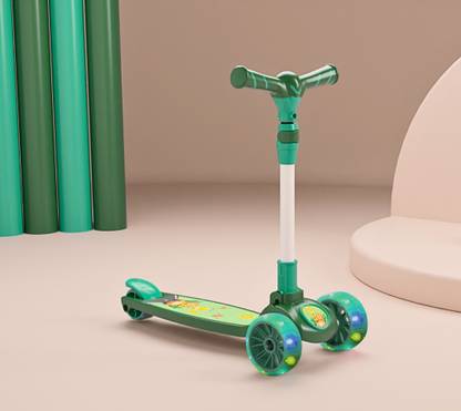 Miss & Chief Spartan Jungle - 3 Wheel Kick Scooter,Foldable with LED Wheels,Adjustable Height??(Green)