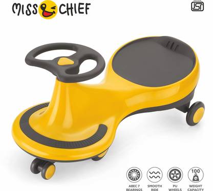 Miss & Chief Cruiser Assembled Swing Car for Kids (2-5 Years) Rideons & Wagons Non Battery Operated Ride On??(Yellow)