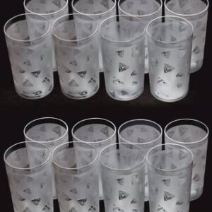 BELLERBIRD (Pack of 16) Premium quality prisam with diamond design Unbreakable Stylish Transparent Glass Set Water/Juice Glass??(300 ml, Plastic, Clear)