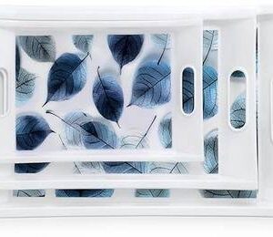 Finner Set of 3 Printed Serving Trays with Handles ? Multipurpose Plastic Trays Tray??(Pack of 3)