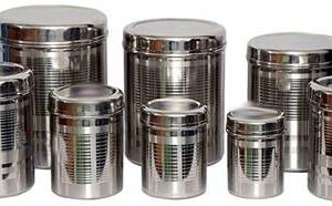 Suncity Steel Utility Container  - 0.25 L, 0.45 L, 0.65 L, 0.85 L, 1 L, 1.5 L, 2.1 L, 2.5 L??(Pack of 8, Silver)