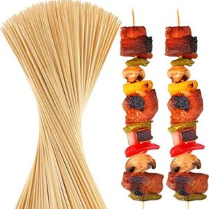 TerraToss Bamboo Skewers Sticks [8 inches, 3mm] [120 Sticks] | Barbeque Stick Disposable Bamboo Roast Fork Set??(Pack of 120)
