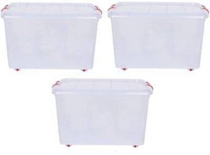 Easymart Plastic Grocery Container  - 25 L??(Pack of 3, White)