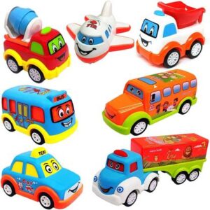 LWF Unbreakable Pull Back Texi Car Truck Bus Plane Toy for Boys girls Kids??(Multicolor, Pack of: 7)